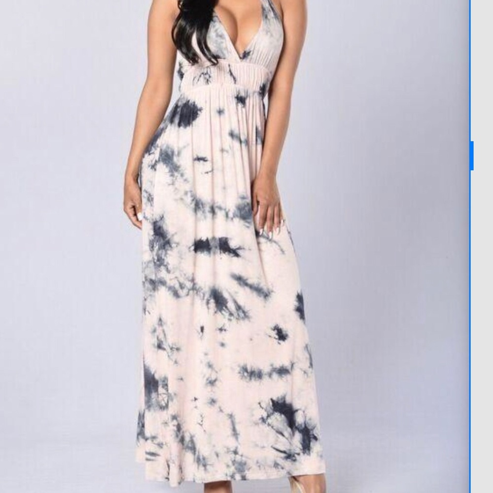 Long halter string summer maxi dress